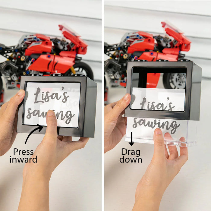 Sparebøsse Med Personlig Navn Lego Hvit