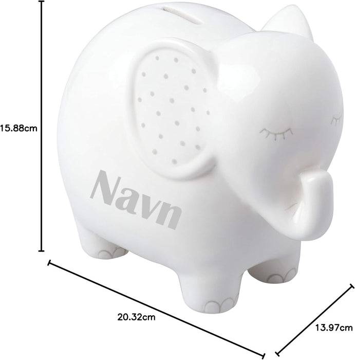 Pearhead Stor Sparebøsse Med Personlig Navn, Elefant