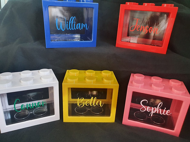 Sparebøsse Med Personlig Navn Lego Hvit