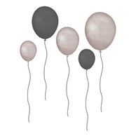 Wallsticker That's Mine Balloons Grey brown 5 pk