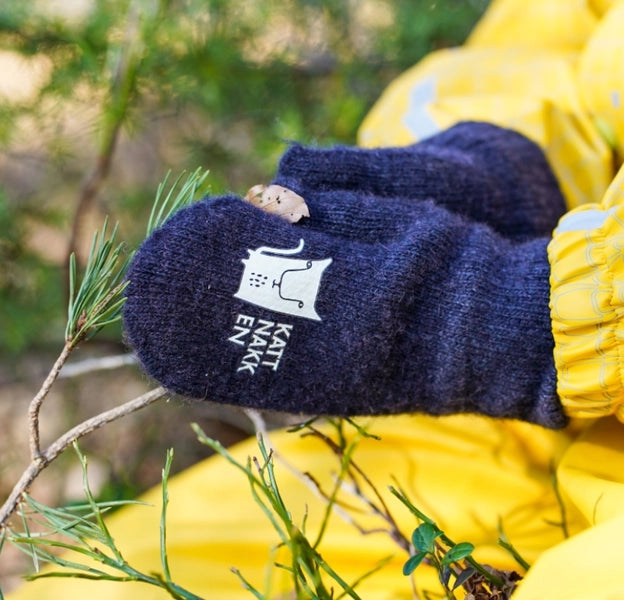 Kattnakken Ullvotter Antiglipp Svart