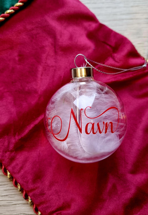 Julekule med navn, glasskule