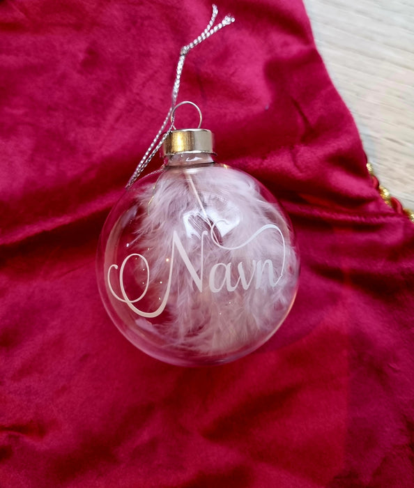 Julekule med navn, glasskule