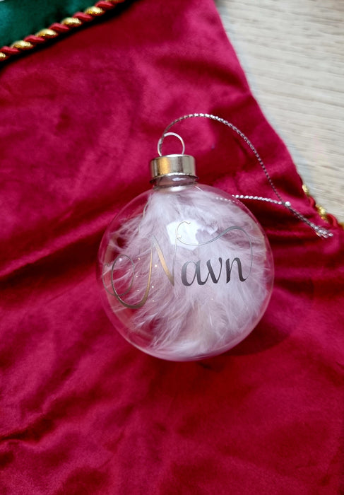 Julekule med navn, glasskule