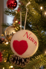 Julekule i ull med valgfritt navn