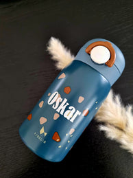 Drikkeflaske Med Navn Rustfritt FABELAB Blå