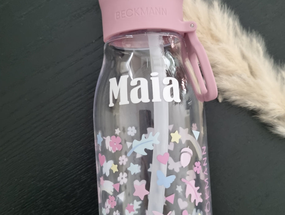 Beckmann Drikkeflaske Med Valgfritt Navn Rosa