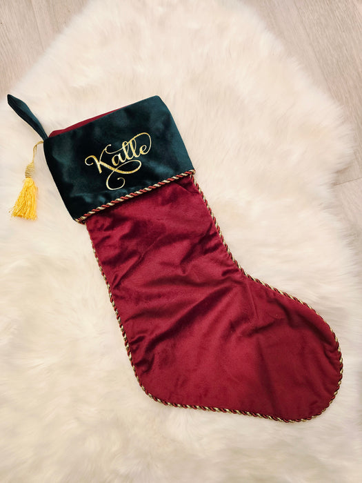 Julestrømpe Med Valfri Navn, Fløyel 2