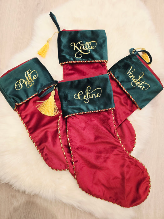 Julestrømpe Med Valfri Navn, Fløyel 2