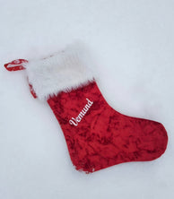 Stor Julestrømpe Med Valfritt Navn, Pelskant