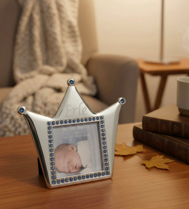 Fotoramme med personlig tekst Krone Bambino