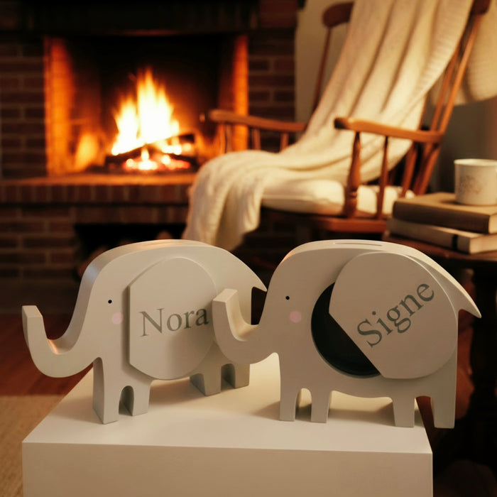 Sparebøsse Med Personlig Navn Elefant