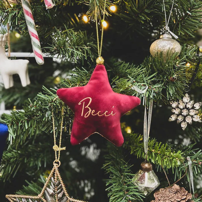 Julekule Med Valgfritt Navn,Stjerne I Rød Fløyel