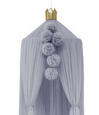 Spinkie baby pom pom girlander  lys grå