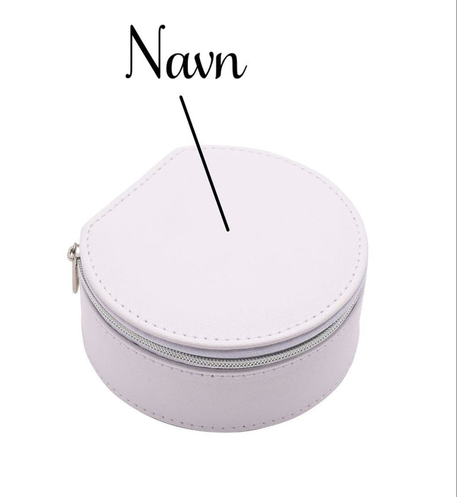 Smykkeskrin Med Navn Hvit Skinn