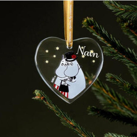 Mummi glass dekor med navn Mamma og pappa