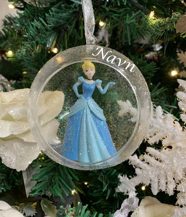 Disney Julekule Med Valgfritt Navn Askepott Glass