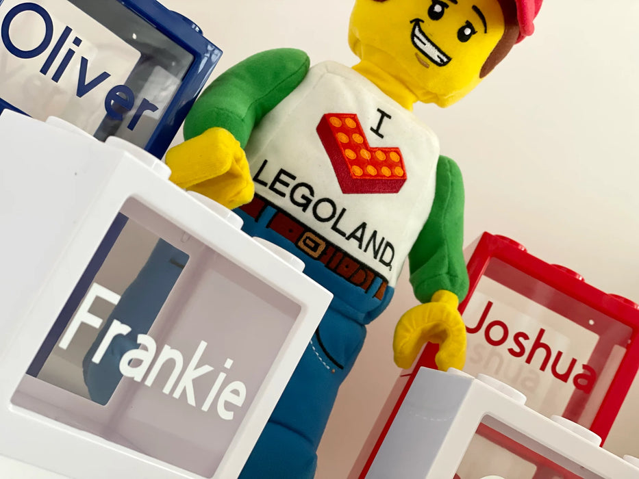 Sparebøsse Med Personlig Navn Lego Hvit