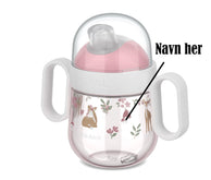 MEPAL Drikkeflaske Med Navn, fra 6 mnd Non Drip, Little Dutch Rosa