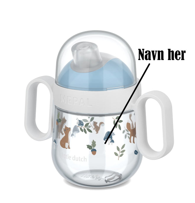 MEPAL Drikkeflaske Med Navn, fra 6 mnd Non Drip, Little Dutch