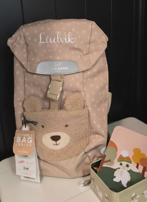 Beckmann Barnehagesekk Med Valgfri Navn Classic Mini, Teddy