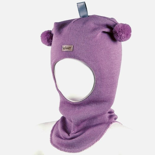 Kivat Vinterlue Med Logo, Balaclava I Ull, lillla - Miniverden.no