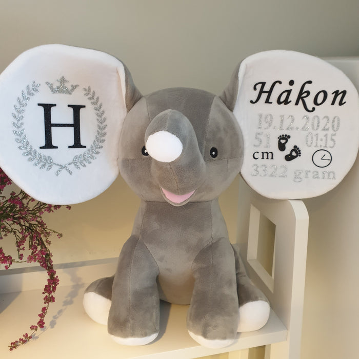 Bamse Med Navn Elefant Grå