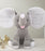 Bamse med navn og fødselsdata, grå elefant