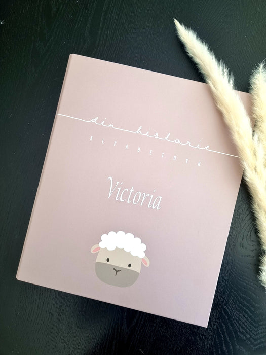 Alfabetdyr Barnets Bok Med Valgfri Navn, Din Historie, Rosa Norsk Språk