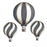 Wallsticker Stickstay Vintage Dark Balloon 3 PK