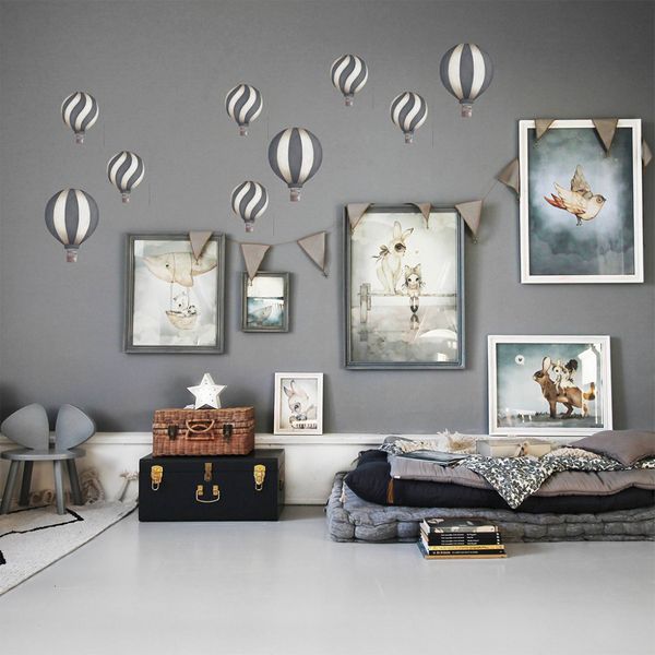 Wallsticker Stickstay Vintage Dark Balloon 3 PK