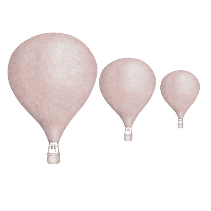 Wallstickers Stickstay Ballong Rosa 3pk dekor
