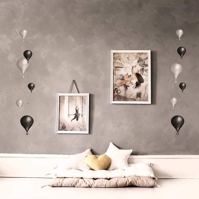 Wallsticker Stickstay Ballong Svart 3 pk