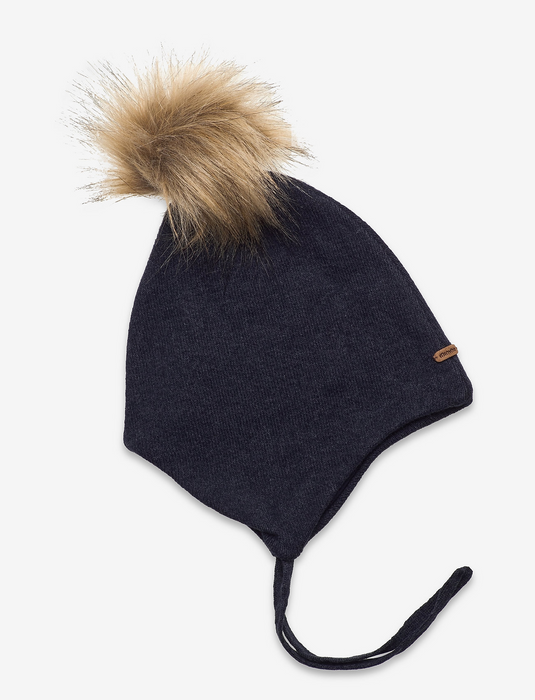 Lue Knitted Med Pelsduck Minymo Black Iris