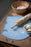 Silicone Bordbrikke - Sebra - Powder blu