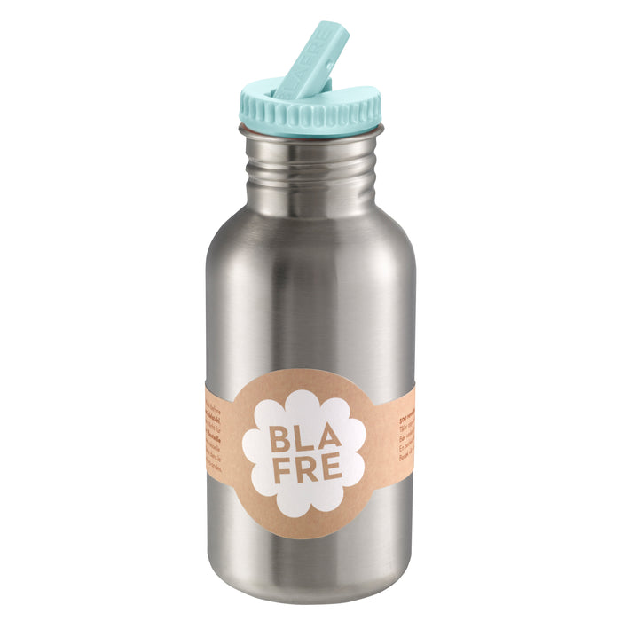 Blafre Drikkeflaske Med Navn Og Vippetut 500ml, Lys Blå